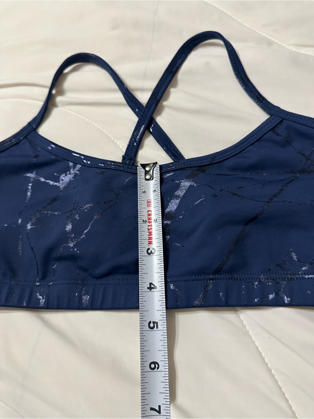 Beyond Yoga Lost Your Marbles Sports Bra w/ Metallic Marble Print - NWT - Size L - Picture 9 of 10